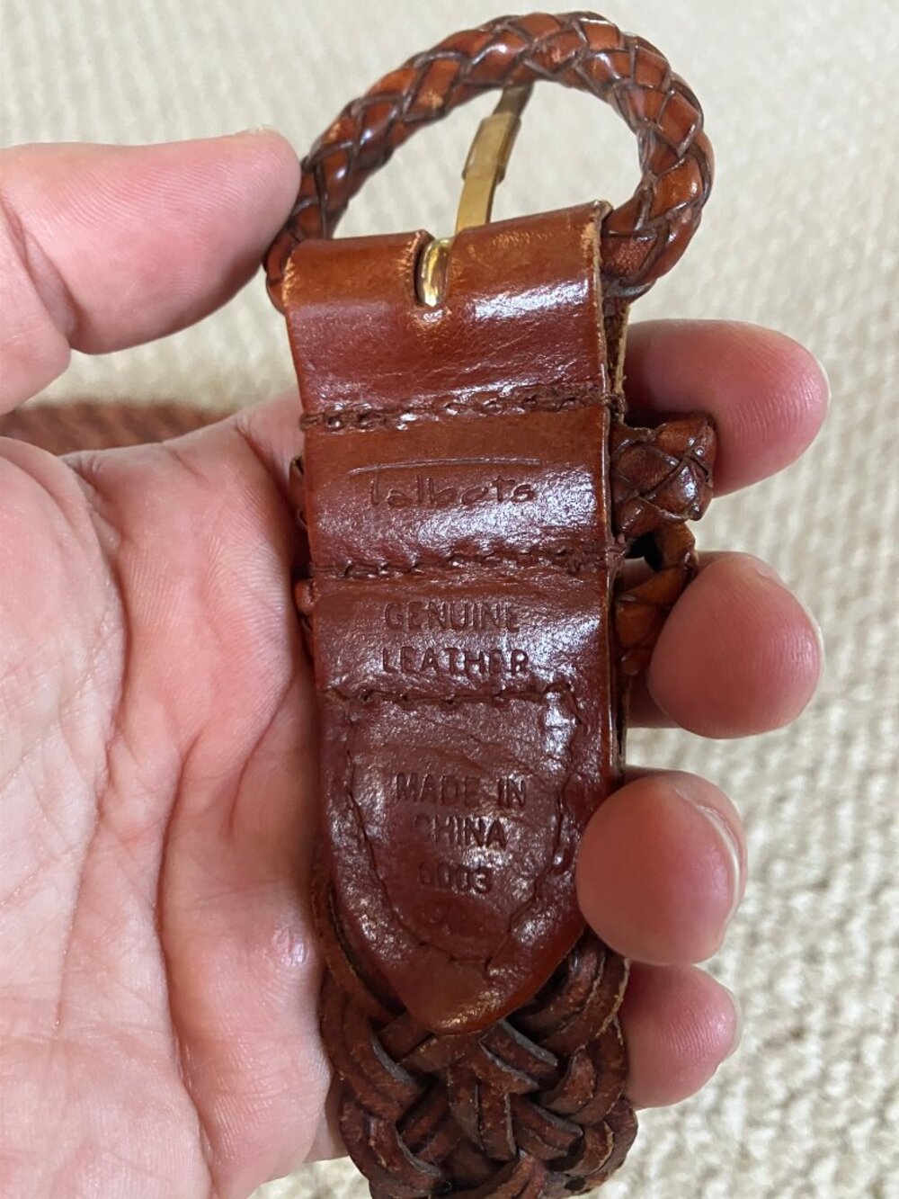 Talbots Brown Leather Braided Belt Size Large 40 Excellent condition - Picture 2 of 4
